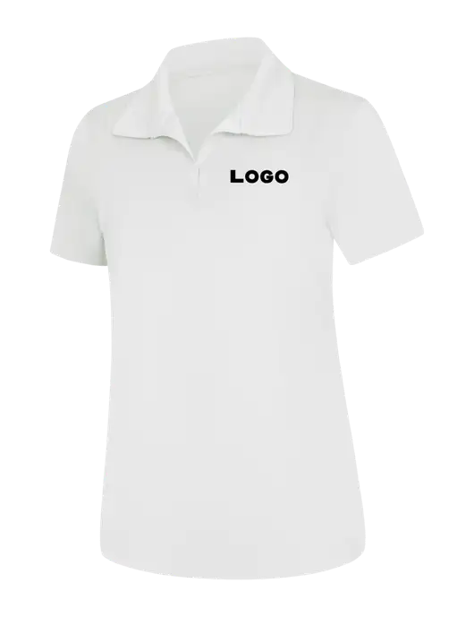 Womens White Micropique Sport-Wick Polo w/Logo