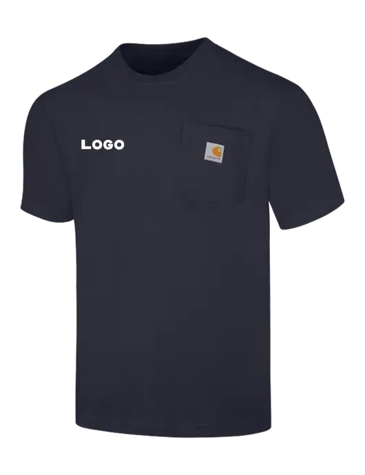 Carhartt Loose Fit Workwear Dark Navy Short Sleeve Pocket T-Shirt w/Logo