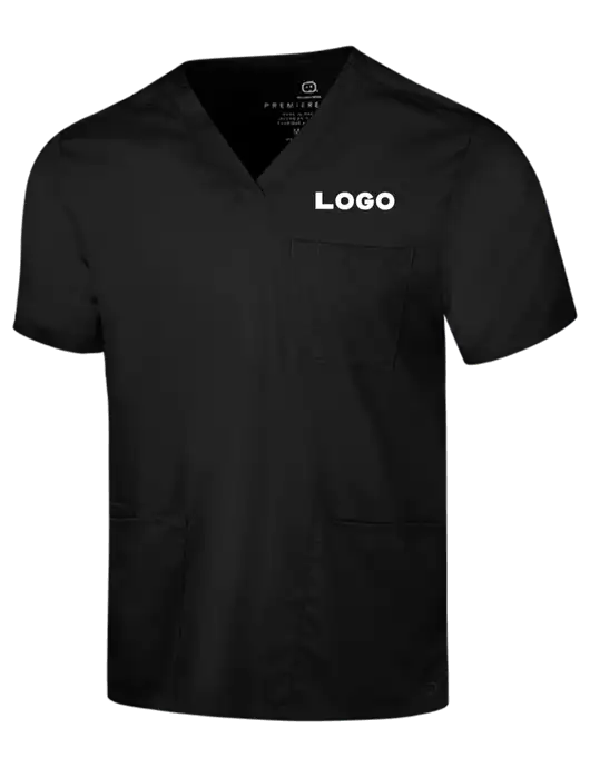 Wink Black Mens Premiere Flex V-Neck Top w/Logo