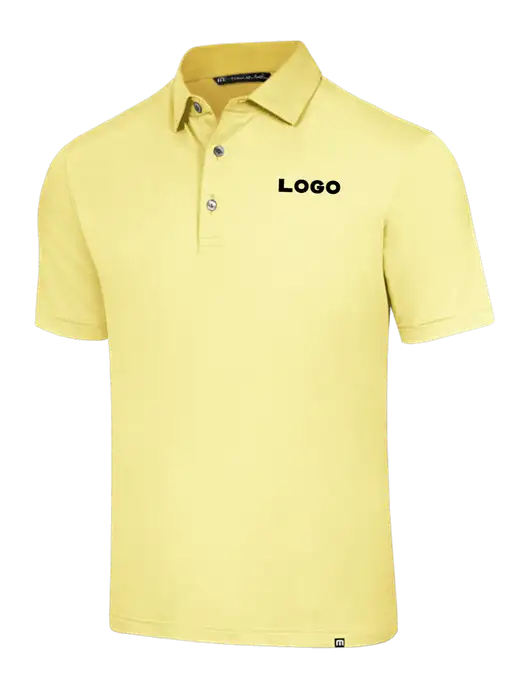 TravisMathew Light Yellow Glenview Solid Polo w/Logo