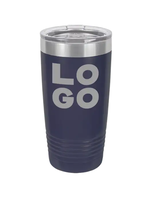 Polar Camel 20 oz Powder Coated Navy Vacuum Insulated Tumbler w/Logo