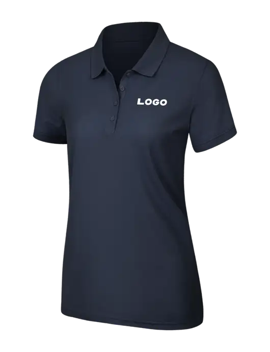 Navy Blue Womens Core Classic Pique Polo w/Logo