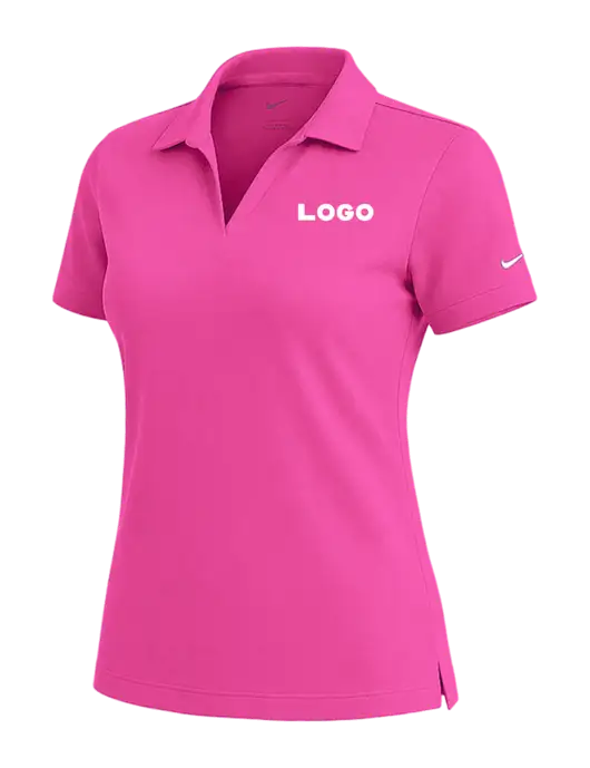 NIKE Fuchsia Womens Dri-Fit Micro Pique Polo w/Logo