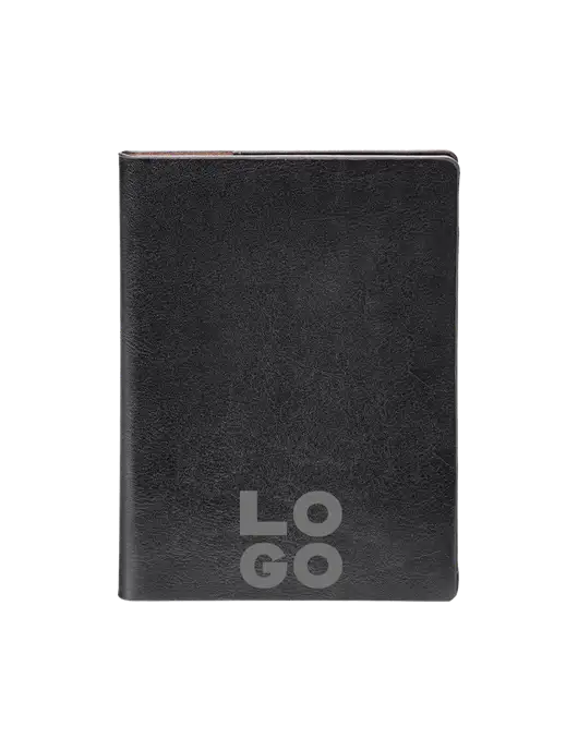 Fabrizio Black Rfid Passport Holder w/Logo