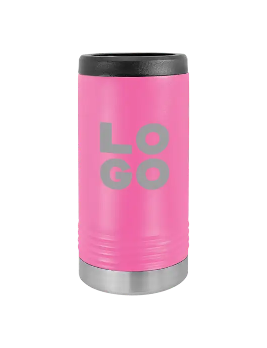Polar Camel Powder Coated Pink Vacuum Insulated Slim Beverage Holder w/Logo
