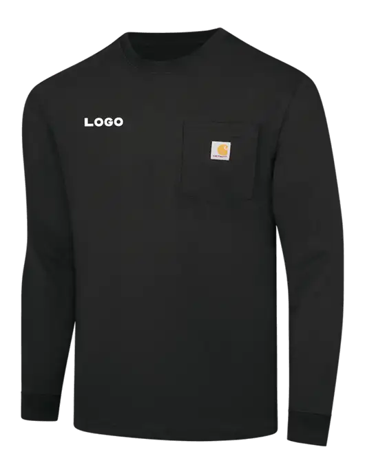 Carhartt Black Workwear Pocket Long Sleeve T-Shirt w/Logo