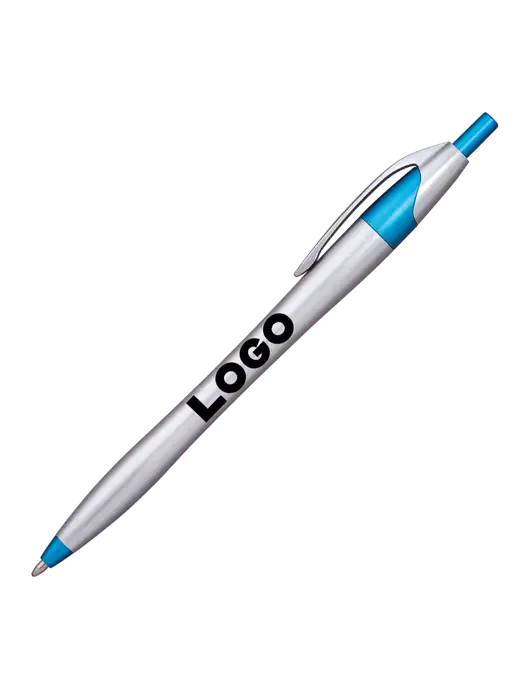 Novella Sapphire/Chrome Bright Pen - Blue Ink w/Logo