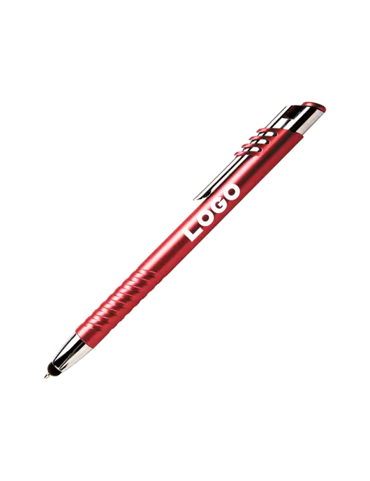 Schirhart Red Stylus Pen - Blue Ink w/Logo