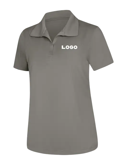 Womens Medium Grey Micropique Sport-Wick Polo w/Logo