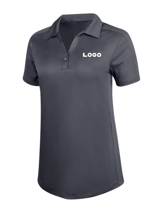 Womens Dark Grey Diamond Jacquard Polo w/Logo