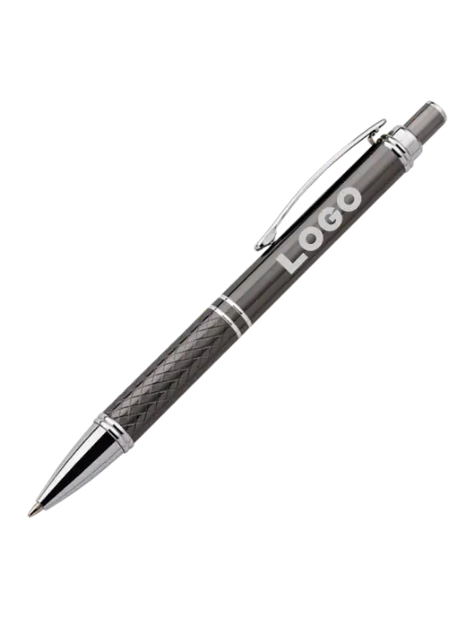 Dark Grey Stellar Scribe Pen - Black Ink w/Logo