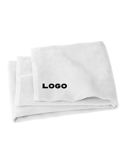 White Beach Towel w/Logo