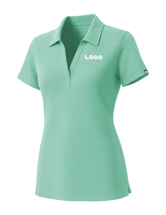 TravisMathew Womens Very Light Green Glenview Solid Polo w/Logo