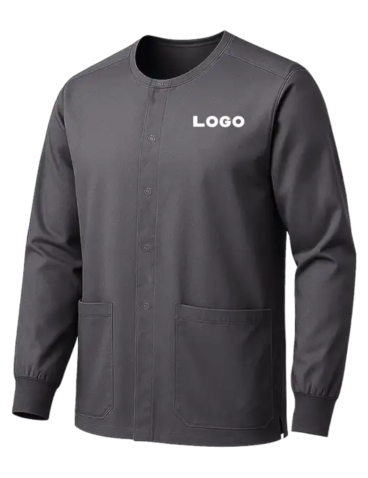 Wink Pewter Unisex WorkFlex Snap-Front Scrub Jacket w/Logo