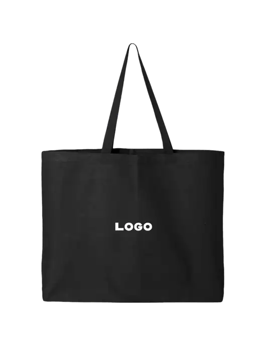 Sturdy Canvas Black Tote w/Logo