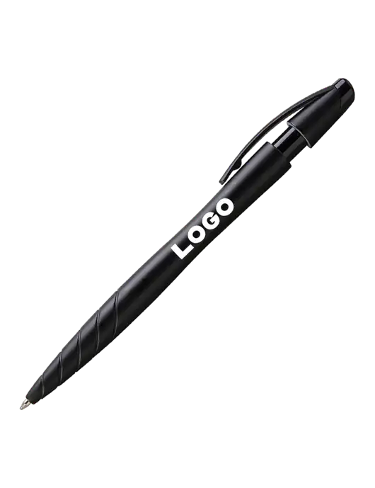 Awali Black Metallic Pen - Black Ink w/Logo