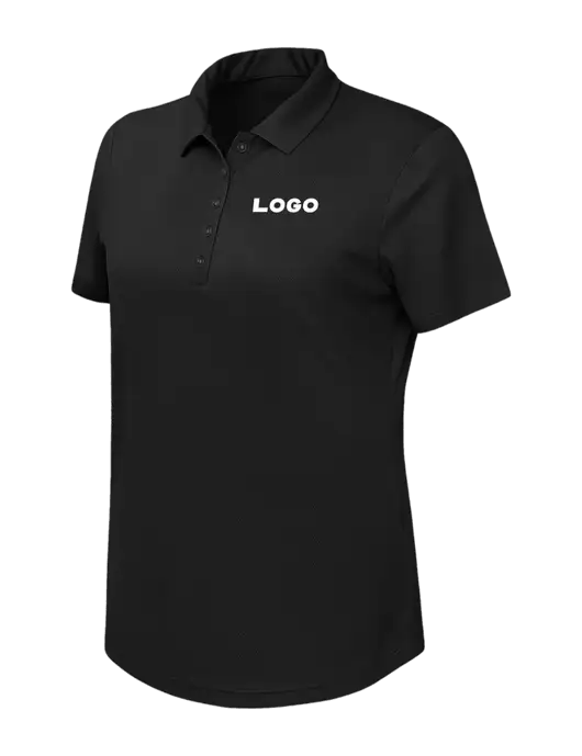 Callaway Womens Birdseye Black Polo w/Logo