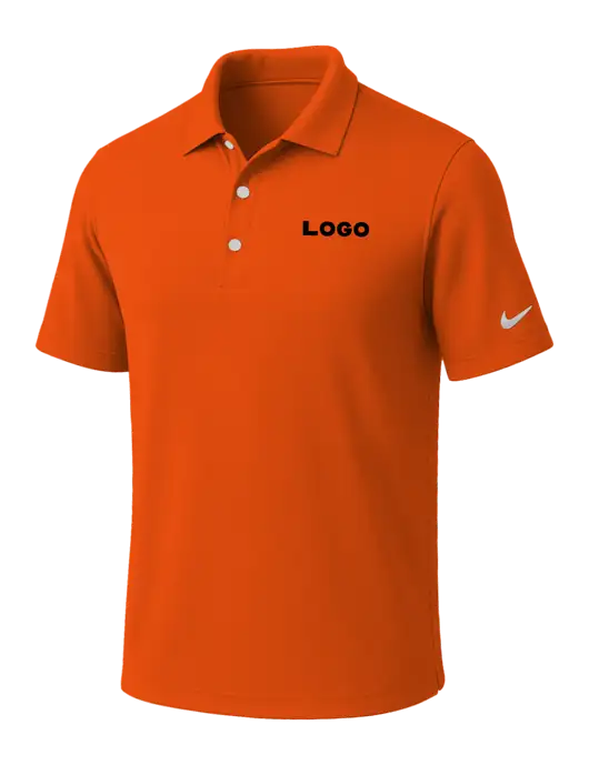 NIKE Orange Dri-Fit Micro Pique Polo w/Logo