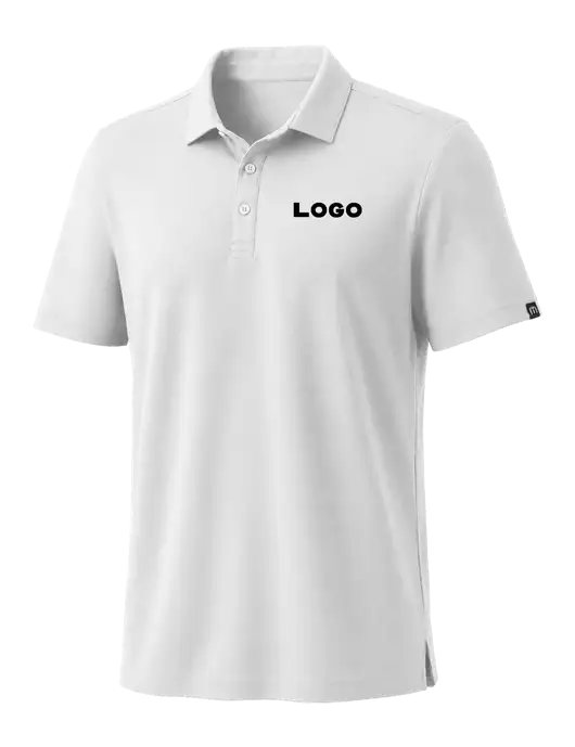TravisMathew White Coto Performance Polo w/Logo