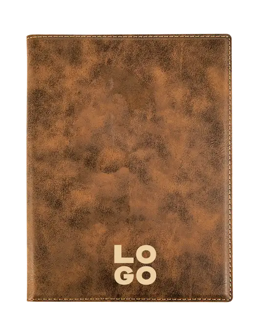Rustic Leatherette 7 x 9 Portfolio with Notepad w/Logo
