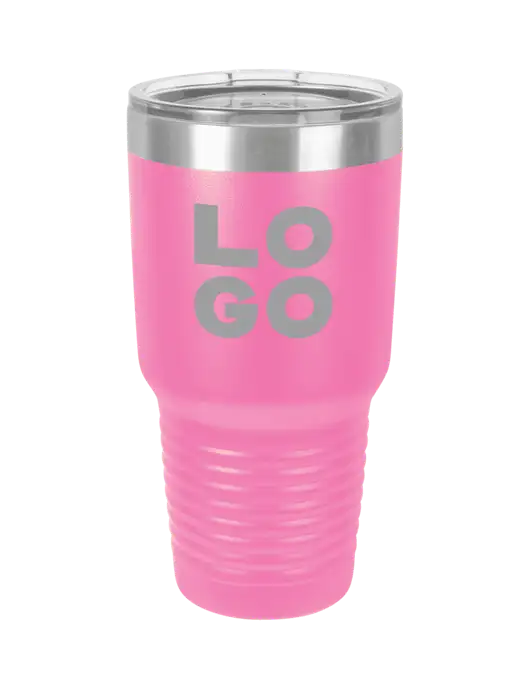 Polar Camel 30 oz Powder Coated Pink Vacuum Insulated Tumbler w/Logo