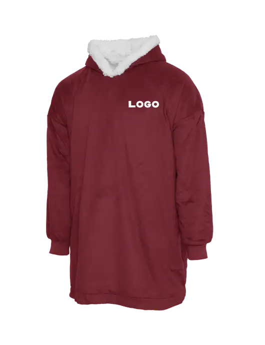 Wearable Lodge Dark Red Blanket w/Logo