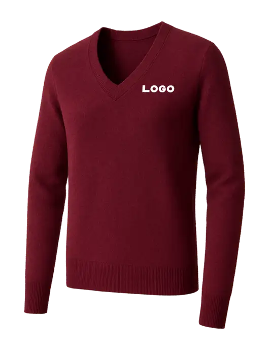 Brooks Brothers Womens Cardinal Washable Merino V-Neck Sweater w/Logo