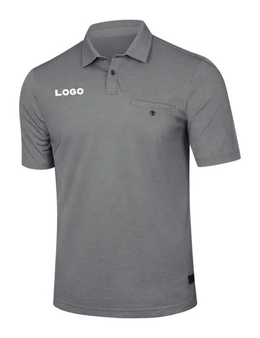 TravisMathew Medium Grey Heather Sunsetters Pocket Polo w/Logo