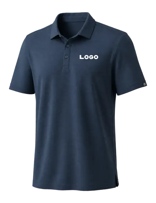 TravisMathew Navy Coto Performance Polo w/Logo