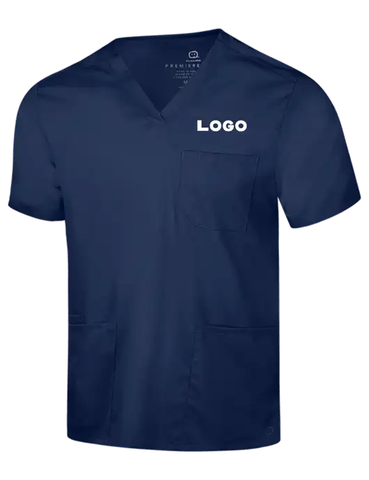Wink Navy Mens Premiere Flex V-Neck Top w/Logo