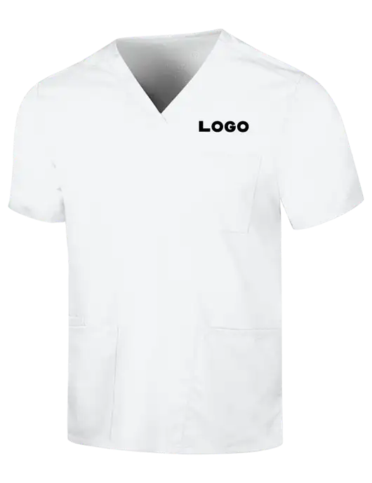Wink White Mens Premiere Flex V-Neck Top w/Logo