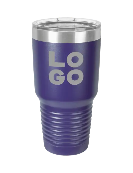 Polar Camel 30 oz Powder Coated Purple Vacuum Insulated Tumbler w/Logo