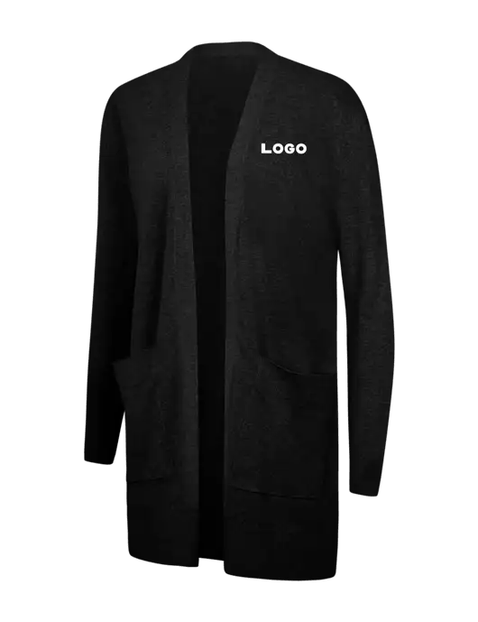 Mercer+Mettle Womens Black Open Front Cardigan Sweater w/Logo