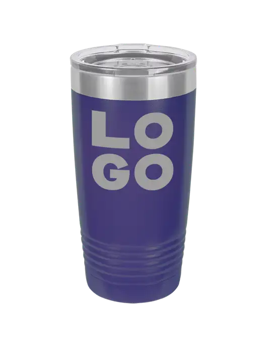Polar Camel 20 oz Powder Coated Purple Vacuum Insulated Tumbler w/Logo