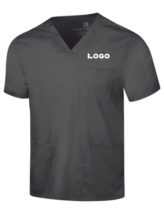 Wink Pewter Mens Premiere Flex V-Neck Top w/Logo