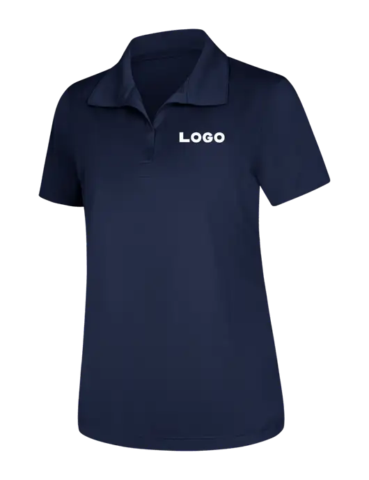 Womens Navy Micropique Sport-Wick Polo w/Logo