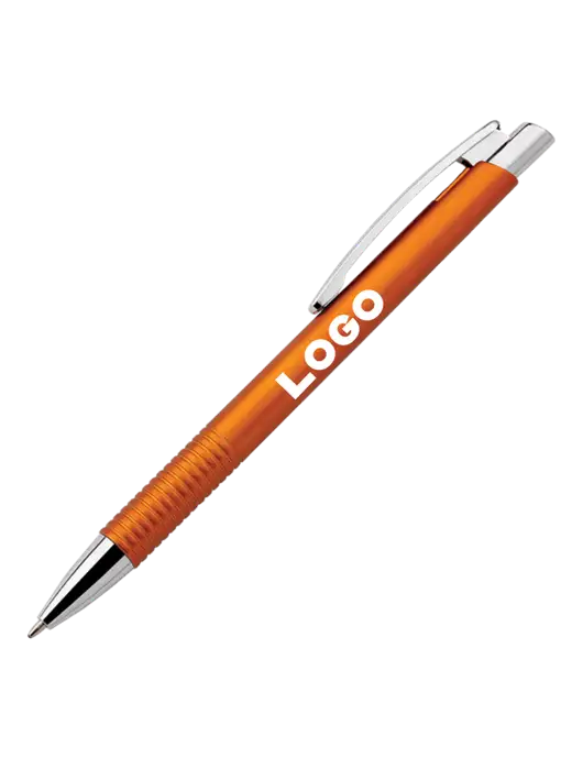 Malay Orange Ballpoint Pen - Blue Ink w/Logo