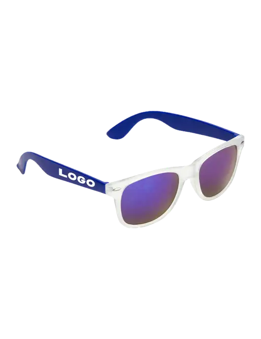 Key West Blue Mirrored Sunglasses w/Logo