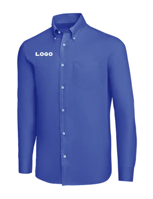 Brooks Brothers Dark Royal Wrinkle-Free Stretch Nailhead Shirt w/Logo