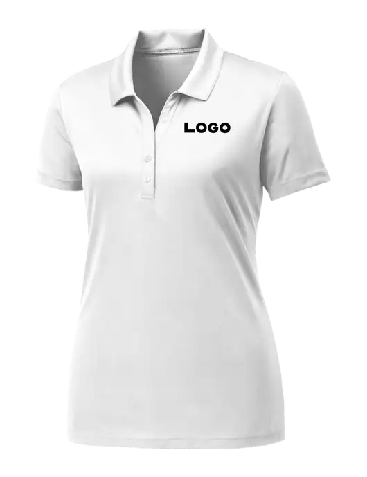 Womens White PosiCharge Competitor Polo w/Logo