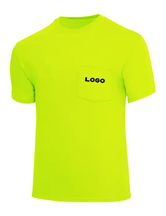 Core Blend Safety Yellow Pocket T-Shirt w/Logo