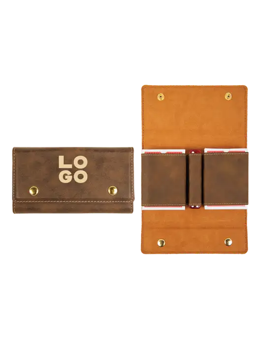 Rustic Leatherette Card & Dice Set w/Logo