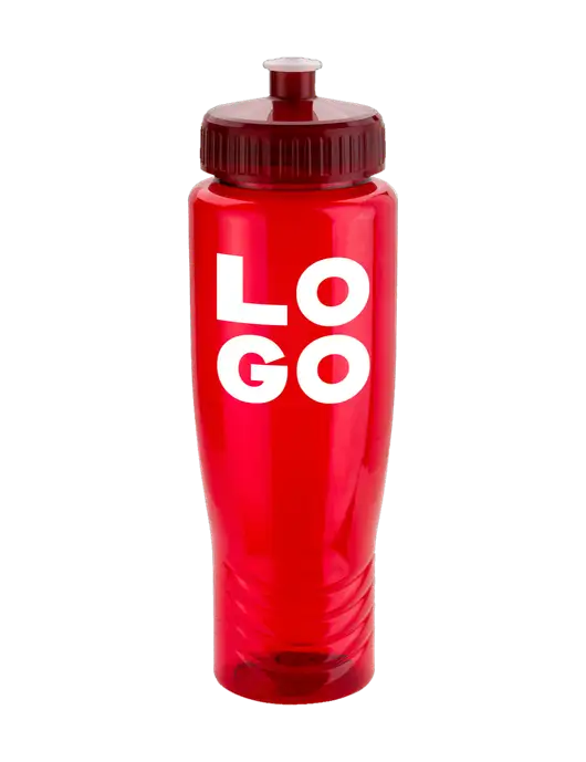 Roam Red 28 oz Eco-Polyclear Bottle with Push Pull Lid w/Logo