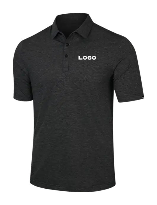 TravisMathew Black Heather Sunnyvale Polo w/Logo