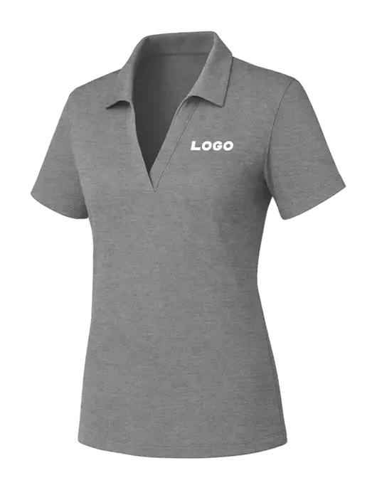 Womens Medium Grey Heather PosiCharge RacerMesh Polo w/Logo