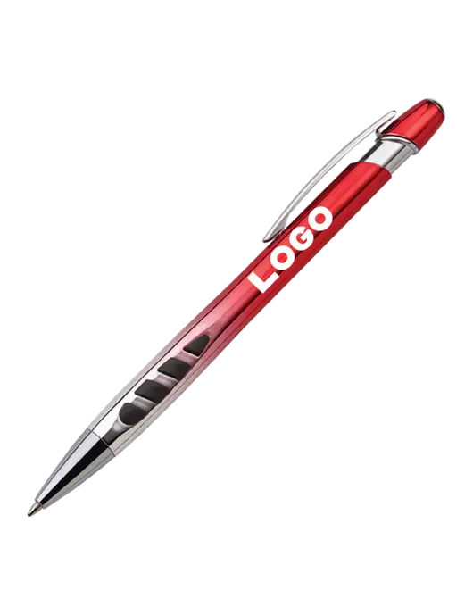 Zenith Red Ballpoint Pen - Blue ink w/Logo