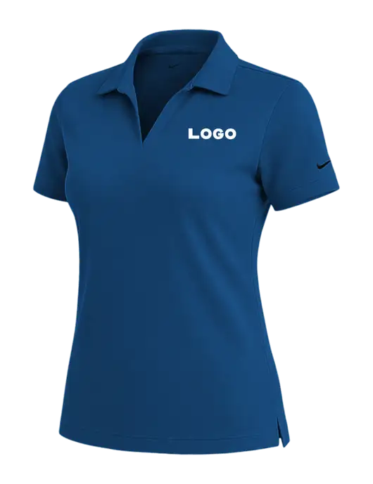 NIKE Dark Royal Womens Dri-Fit Micro Pique Polo w/Logo