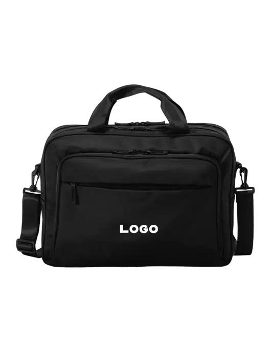 Travel Exec Black Laptop Briefcase w/Logo