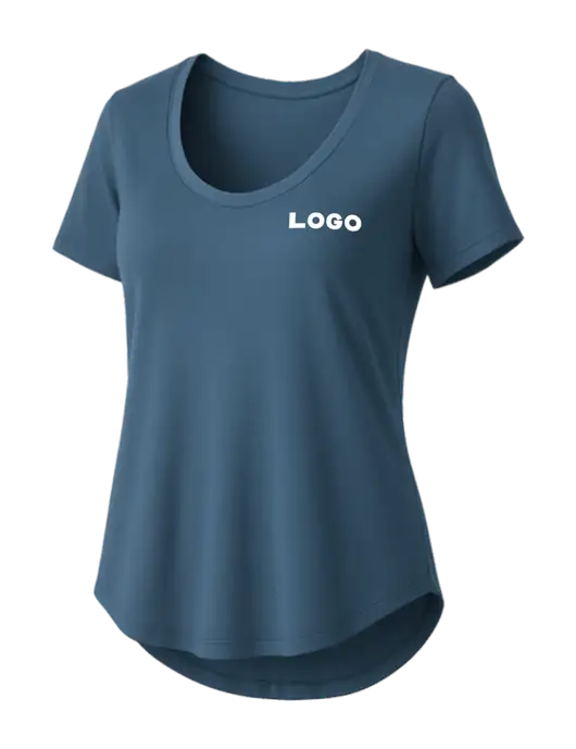 Mercer+Mettle Womens Light Navy Blue Stretch Jersey Relaxed Scoop w/Logo