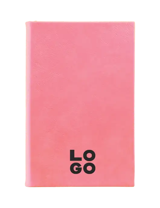 Pink Leatherette 5.25 x 8.25 Journal w/Logo